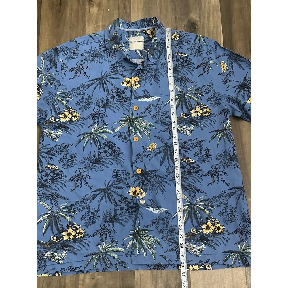 Tommy Bahama Men's XL Blue Shirt 100% Silk Floral Hula Hammock AOP - Picture 5 of 7